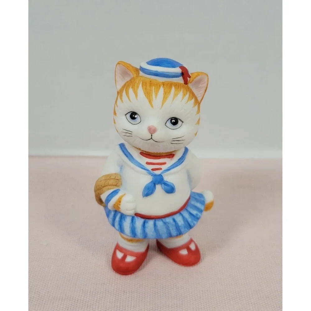 Sri Lanka Homco Cat Sailor Girl figurine Vintage 1993